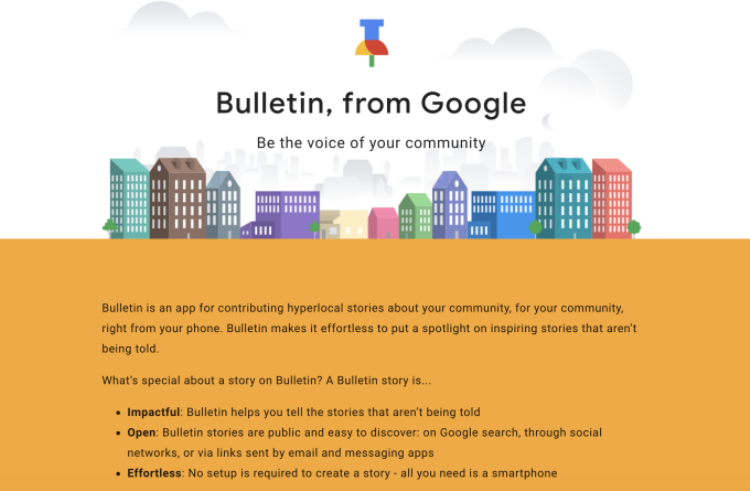 Google Local News App Bulletin