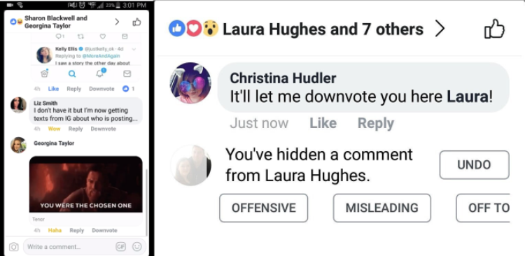 Facebook Down Button